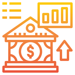 Small icon representing a bank