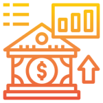 Small icon representing a bank