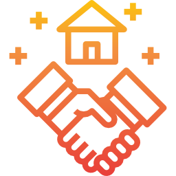 Icon representing two hands in handshake representing deal.