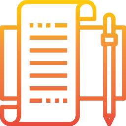 Icon representing paper and pan - tax, controls and legal advisory